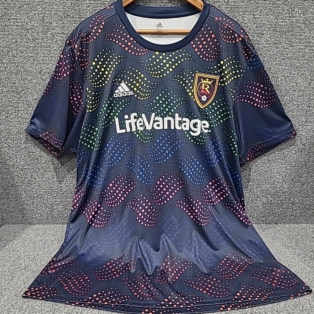 adidas Real Salt Lake MLS Soccer Jersey LifeVantage Men's size 2XL  Blue‎